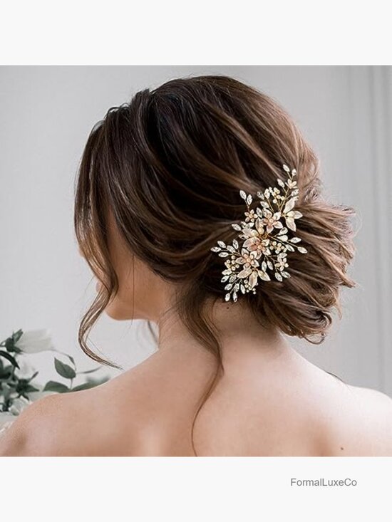 Handmade Pearl Flower Hair Comb Bridal Hair Clip Wedding Accessory